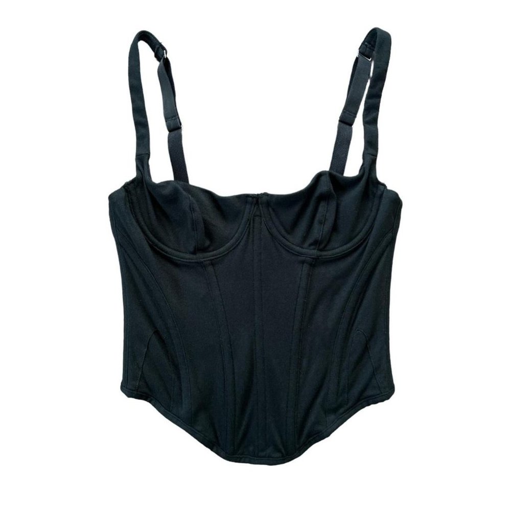 SKIMS Cotton Corset Top in Soot (sold out)